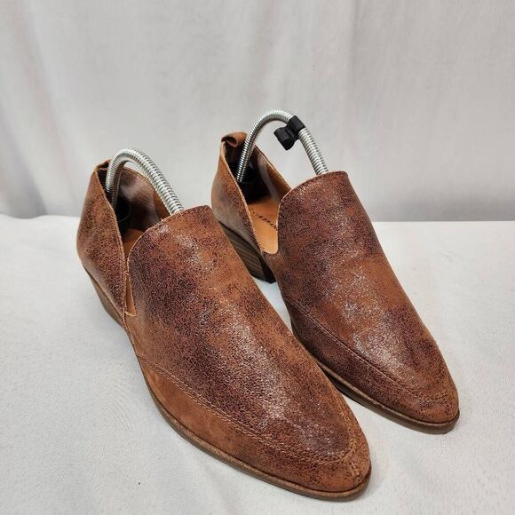 Lucky Brand Mahzan Women’s Leather Loafers Ankle Boot Brownstone Size 8.5 - Picture 1 of 9
